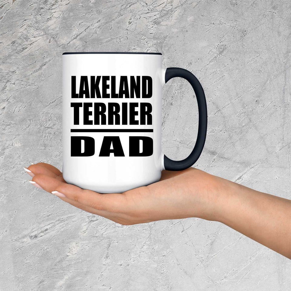 Lakeland Terrier Dad - 15oz Accent Mug Black