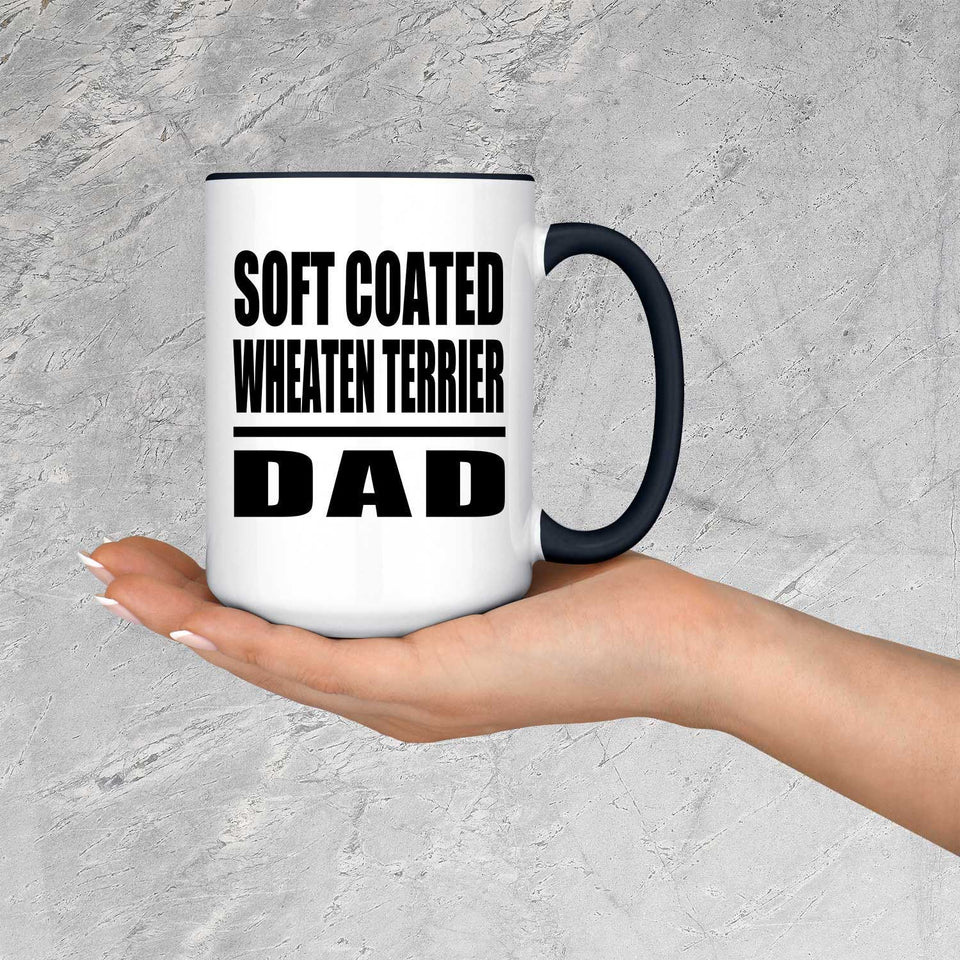 Soft Coated Wheaten Terrier Dad - 15oz Accent Mug Black