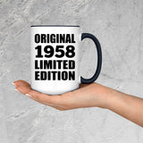 66th Birthday Original 1958 Limited Edition - 15oz Accent Mug Black