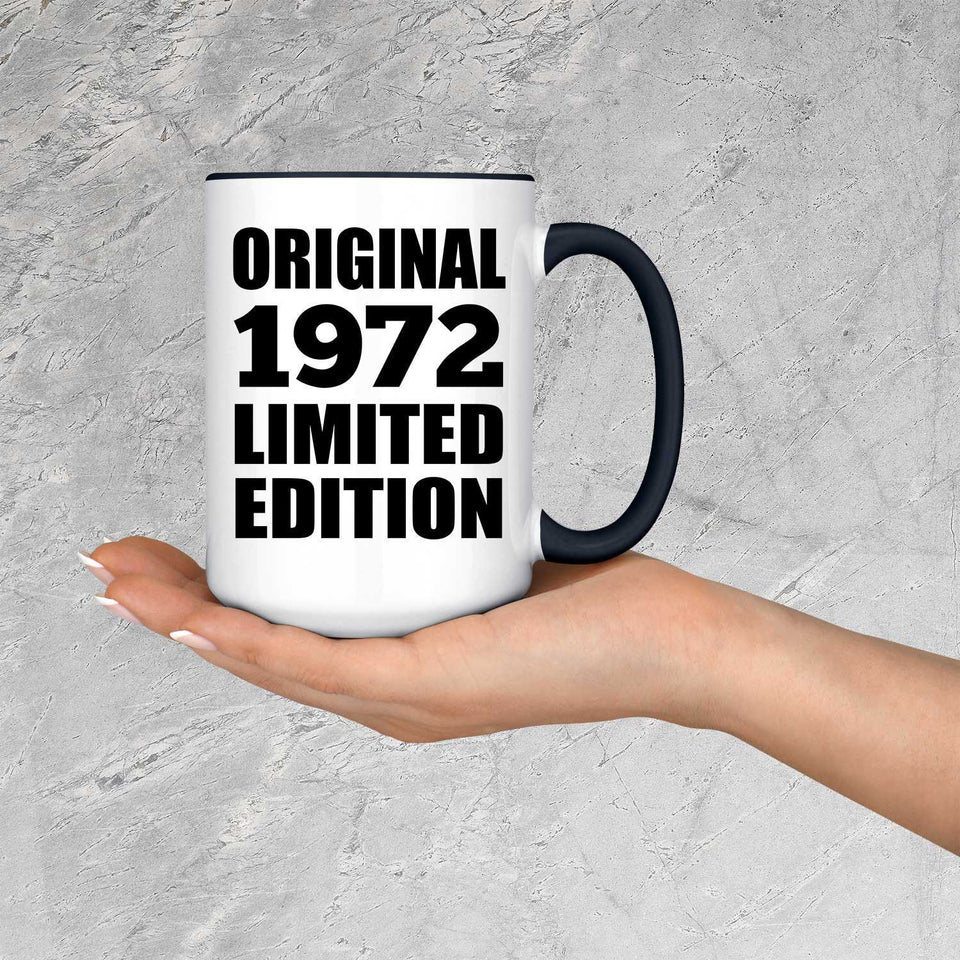 52nd Birthday Original 1972 Limited Edition - 15oz Accent Mug Black