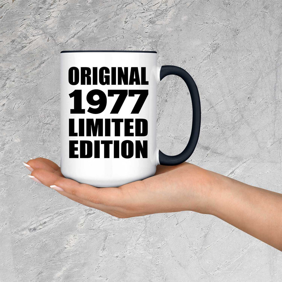 47th Birthday Original 1977 Limited Edition - 15oz Accent Mug Black