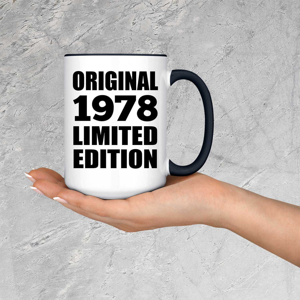 46th Birthday Original 1978 Limited Edition - 15oz Accent Mug Black