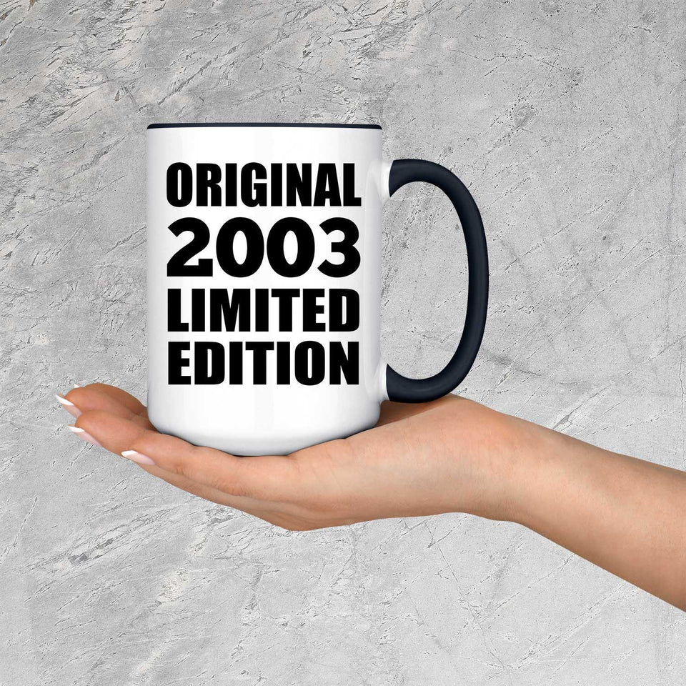 21st Birthday Original 2003 Limited Edition - 15oz Accent Mug Black