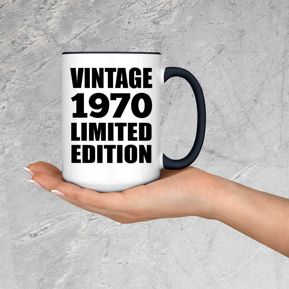 54th Birthday Vintage 1970 Limited Edition - 15oz Accent Mug Black