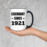 103rd Birthday Legendary Since 1921 - 15oz Accent Mug Black