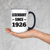 98th Birthday Legendary Since 1926 - 15oz Accent Mug Black