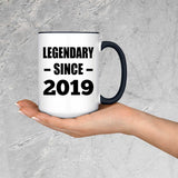 5th Birthday Legendary Since 2019 - 15oz Accent Mug Black
