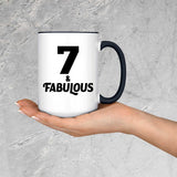 7th Birthday 7 & Fabulous - 15oz Accent Mug Black