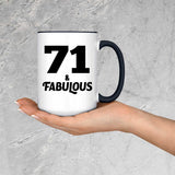 71st Birthday 71 & Fabulous - 15oz Accent Mug Black