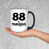 88th Birthday 88 & Fabulous - 15oz Accent Mug Black