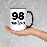 98th Birthday 98 & Fabulous - 15oz Accent Mug Black