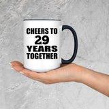 29th Anniversary Cheers To 29 Years Together - 15oz Accent Mug Black
