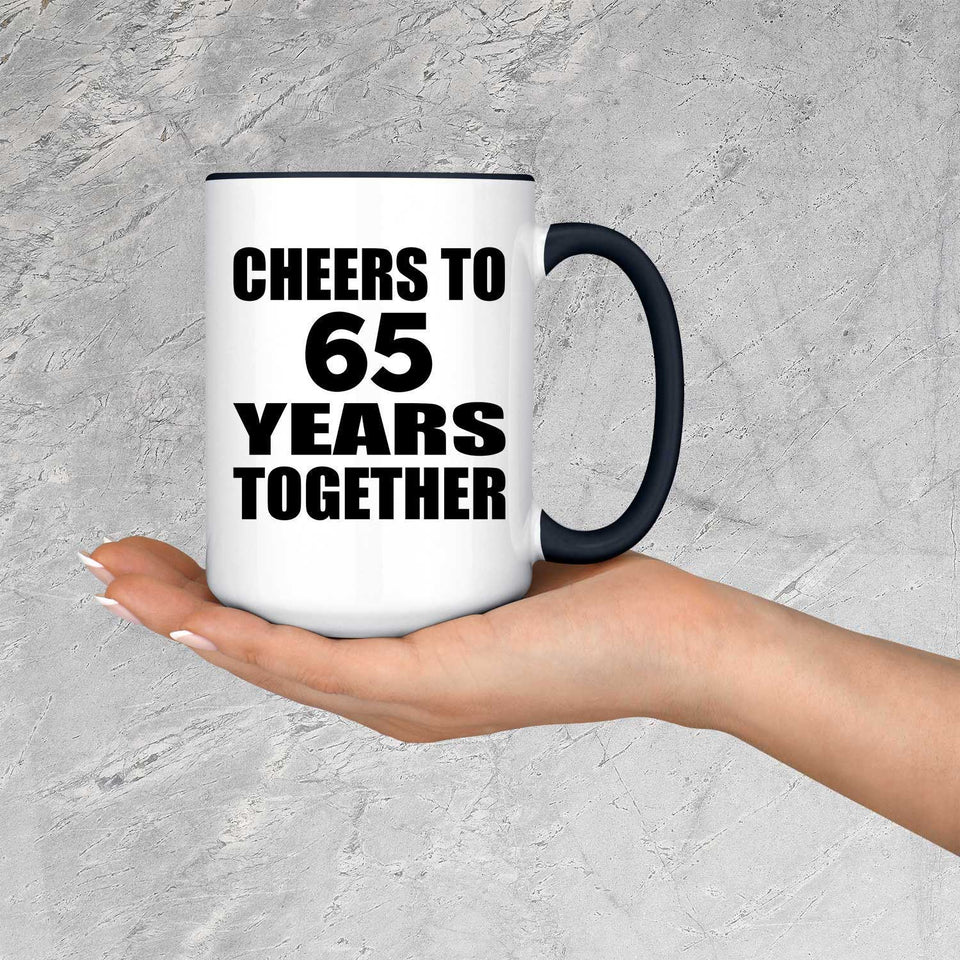 65th Anniversary Cheers To 65 Years Together - 15oz Accent Mug Black