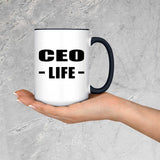 CEO Life - 15oz Accent Mug Black