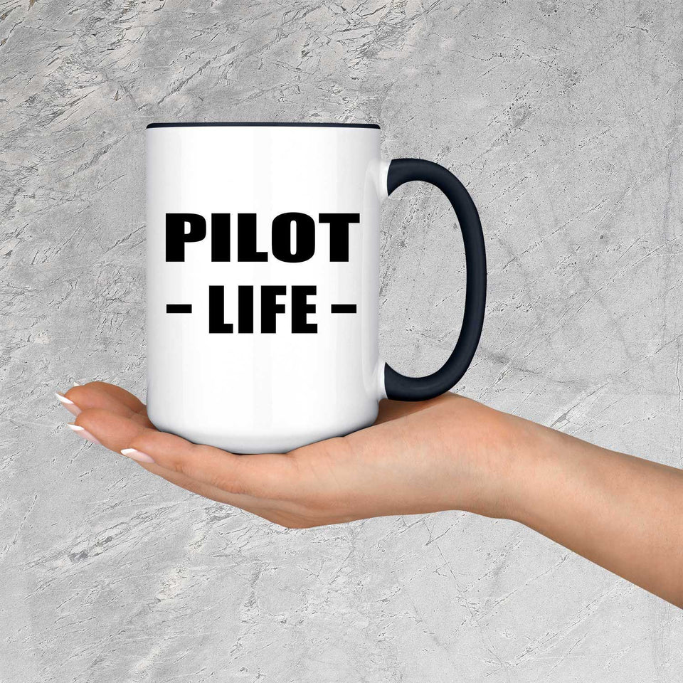 Pilot Life - 15oz Accent Mug Black