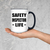 Safety Inspector Life - 15oz Accent Mug Black