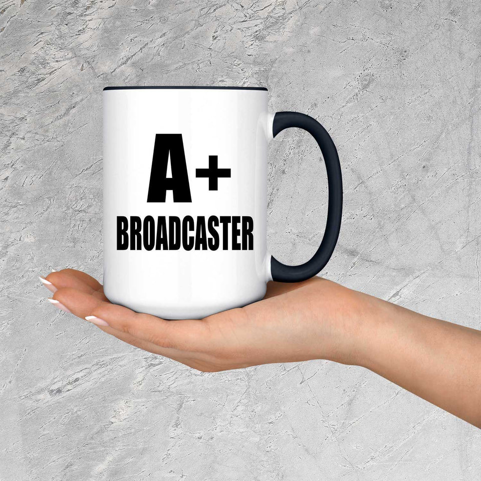 A+ Broadcaster - 15oz Accent Mug Black