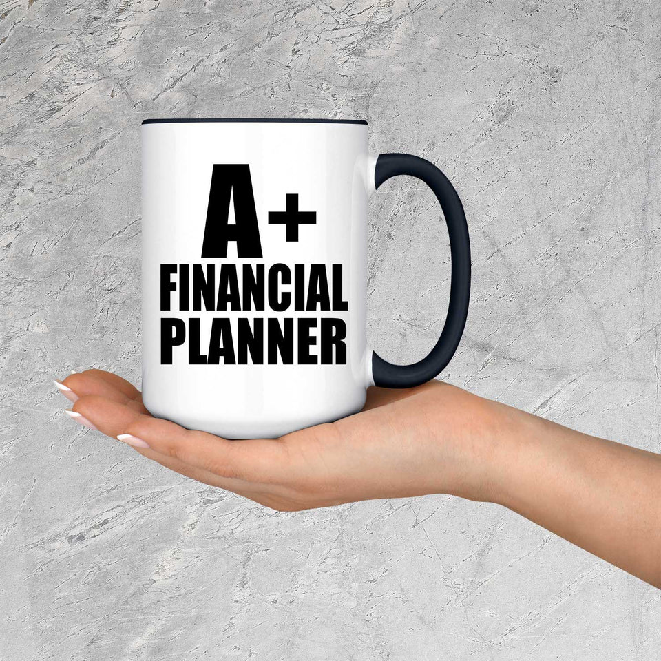 A+ Financial Planner - 15oz Accent Mug Black