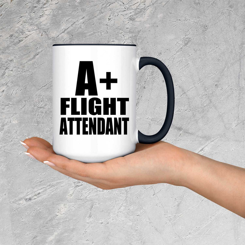 A+ Flight Attendant - 15oz Accent Mug Black