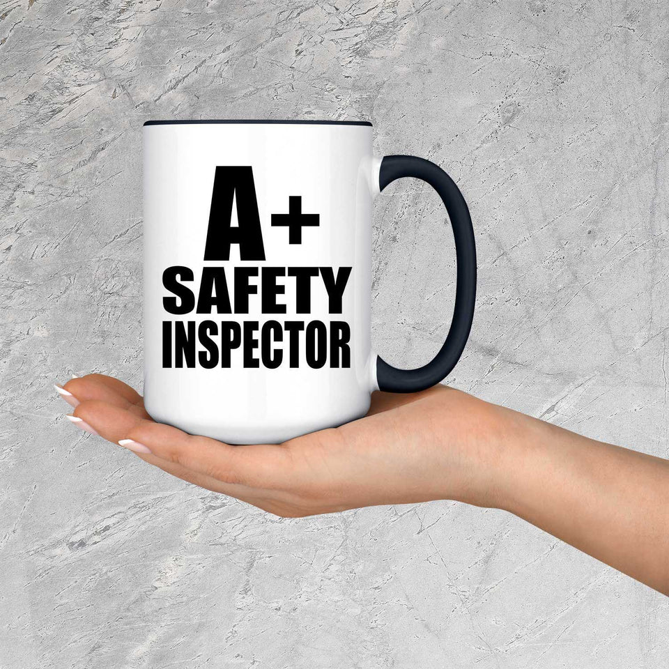 A+ Safety Inspector - 15oz Accent Mug Black