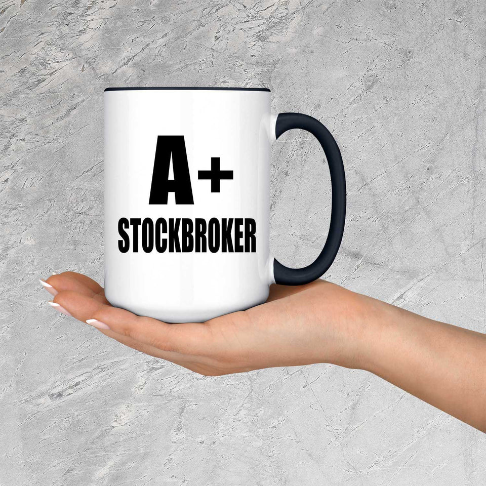 A+ Stockbroker - 15oz Accent Mug Black