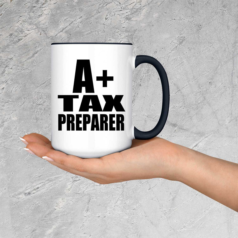 A+ Tax Preparer - 15oz Accent Mug Black