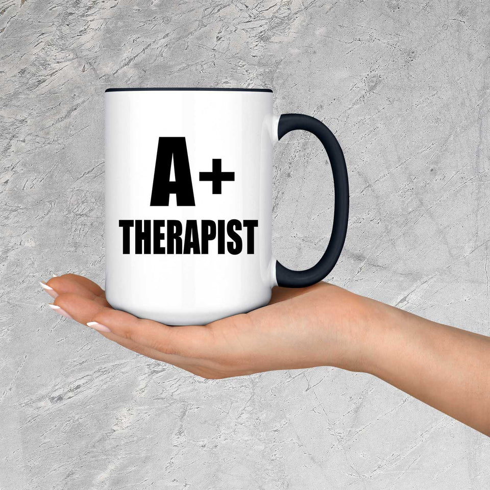 A+ Therapist - 15oz Accent Mug Black