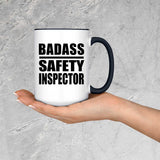 Badass Safety Inspector - 15oz Accent Mug Black
