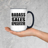Badass Sales Representative - 15oz Accent Mug Black