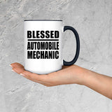 Blessed Automobile Mechanic - 15oz Accent Mug Black
