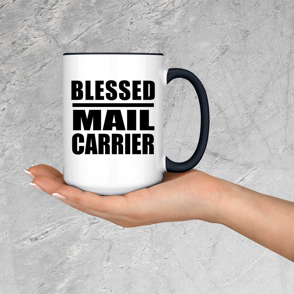 Blessed Mail Carrier - 15oz Accent Mug Black