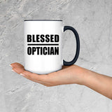 Blessed Optician - 15oz Accent Mug Black
