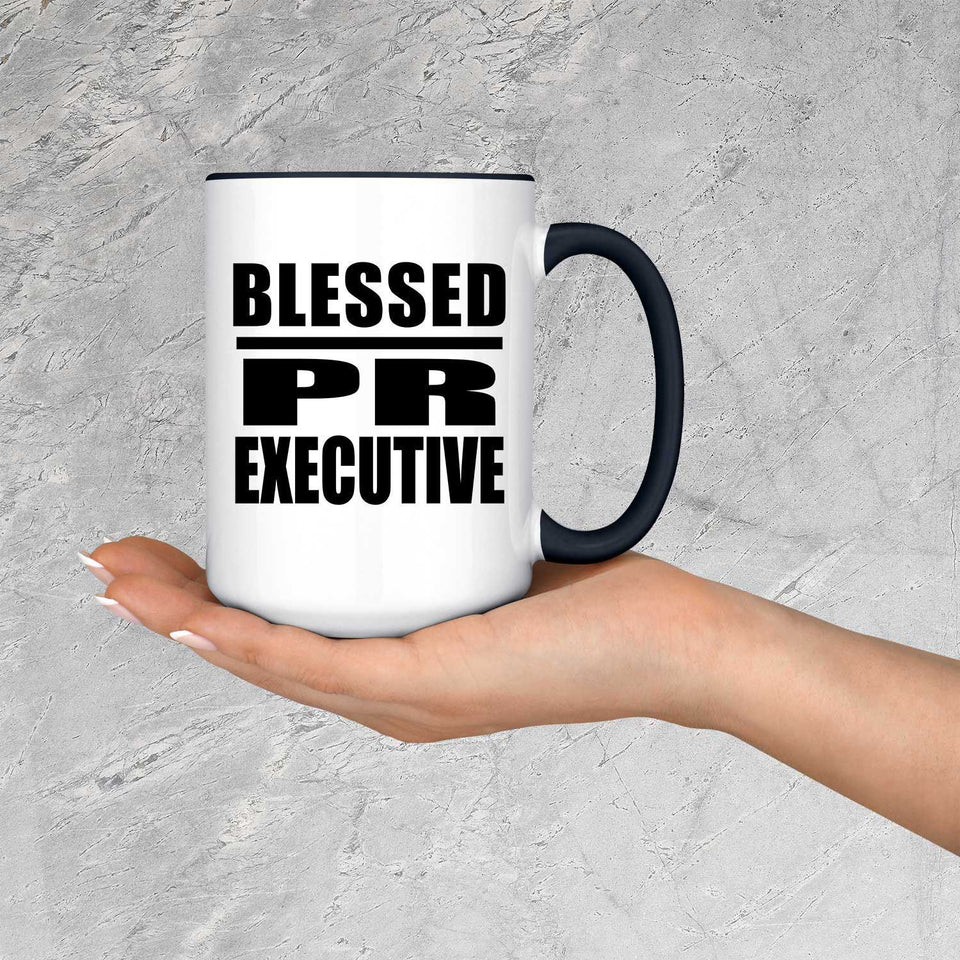 Blessed PR Executive - 15oz Accent Mug Black