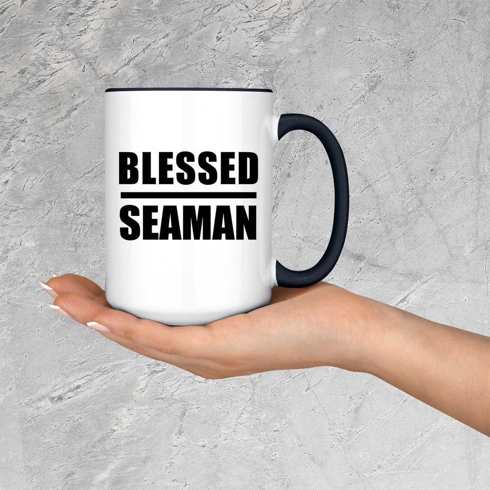 Blessed Seaman - 15oz Accent Mug Black