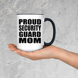 Proud Security Guard Mom - 15oz Accent Mug Black