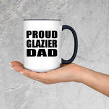 Proud Glazier Dad - 15oz Accent Mug Black