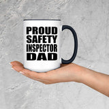 Proud Safety Inspector Dad - 15oz Accent Mug Black