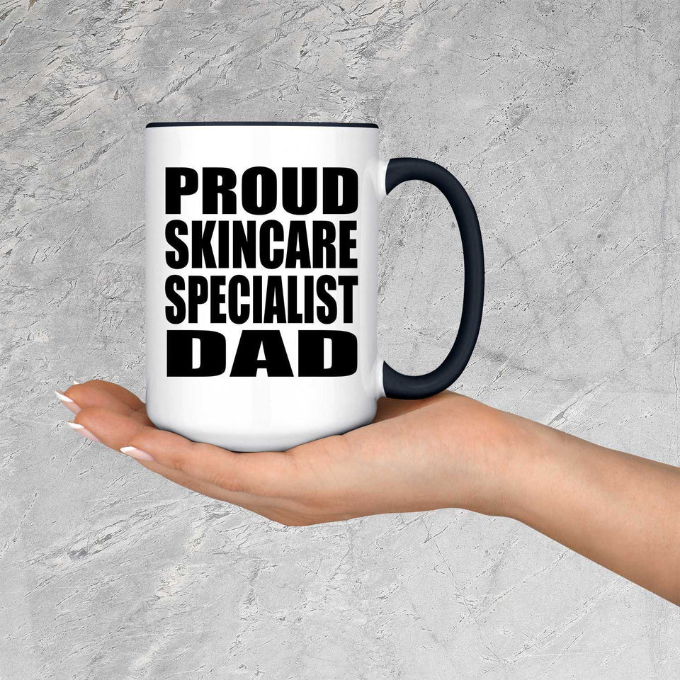 Proud Skincare Specialist Dad - 15oz Accent Mug Black