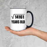 119th Birthday Square Root of 14161 Years Old - 15oz Accent Mug Black