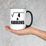 2nd Birthday Square Root of 4 & Fabulous - 15oz Accent Mug Black