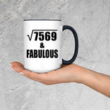 87th Birthday Square Root of 7569 & Fabulous - 15oz Accent Mug Black