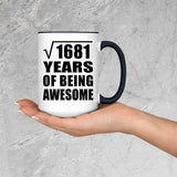 41st Birthday Square Root of 1681 Years of Being Awesome - 15oz Accent Mug Black