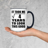 2nd Birthday Took Square Root of 4 Years To Look Good - 15oz Accent Mug Black