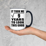 3rd Birthday Took Square Root of 9 Years To Look Good - 15oz Accent Mug Black