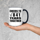 29th Anniversary Cheers To Square Root of 841 Years Together - 15oz Accent Mug Black