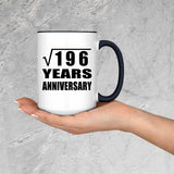 14th Anniversary Square Root of 196 Years Anniversary - 15oz Accent Mug Black