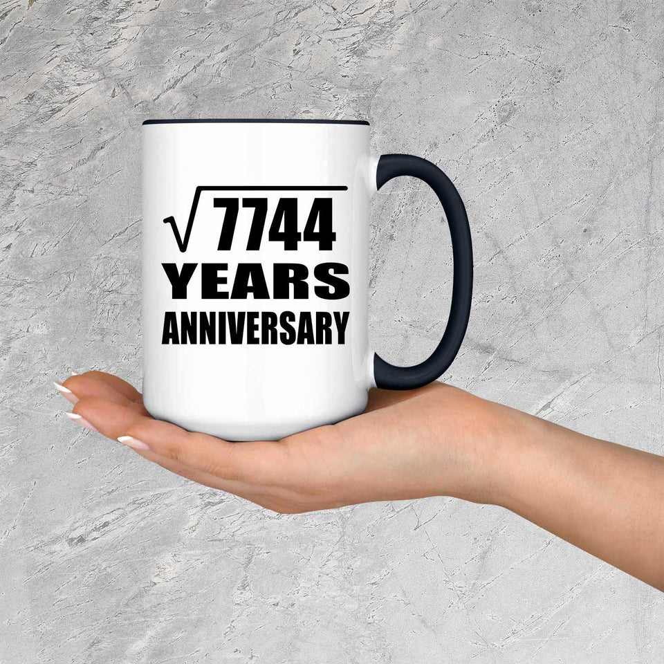 88th Anniversary Square Root of 7744 Years Anniversary - 15oz Accent Mug Black