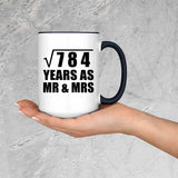 28th Anniversary Square Root of 784 Years As Mr & Mrs - 15oz Accent Mug Black