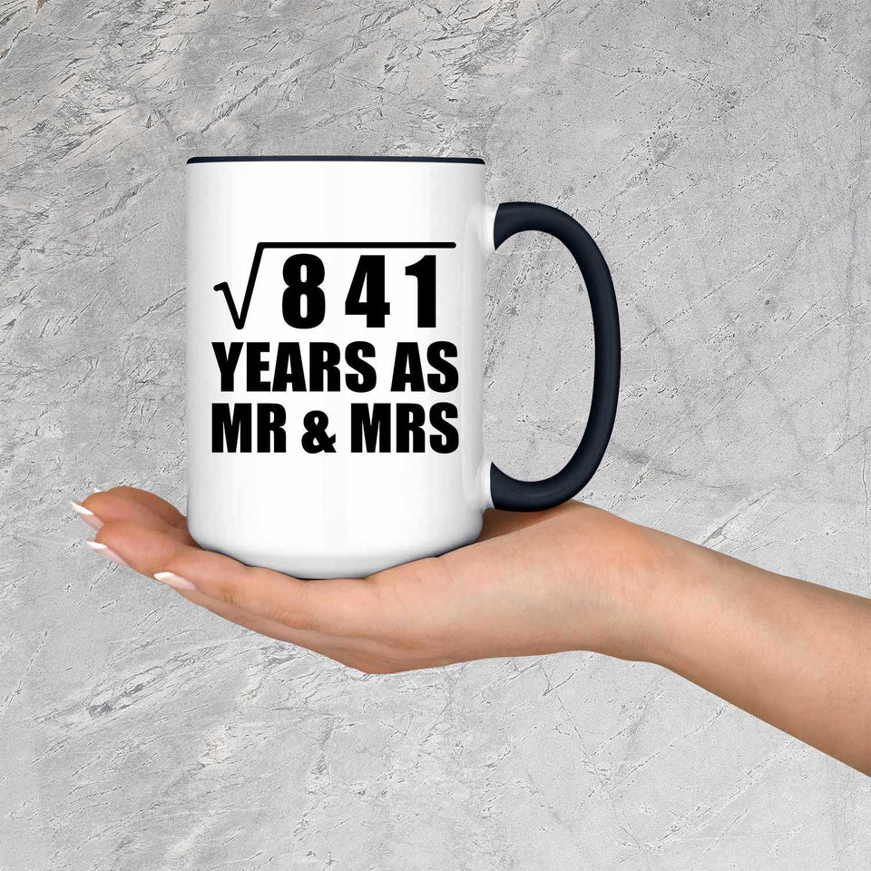 29th Anniversary Square Root of 841 Years As Mr & Mrs - 15oz Accent Mug Black