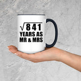 29th Anniversary Square Root of 841 Years As Mr & Mrs - 15oz Accent Mug Black